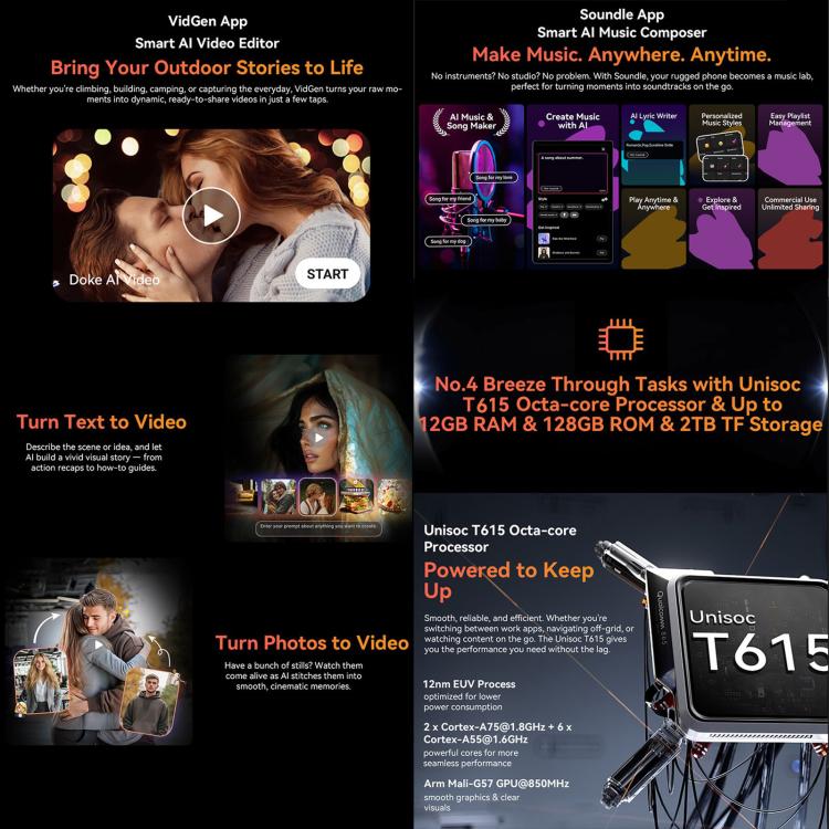 Blackview FORT 1, 4GB+128GB, 6.56 inch 10000mAh Android 15 Unisoc UMS9230E