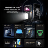 Teléfono robusto Ulefone Armor 29 Pro 5G, 16 GB + 512 GB, pantalla de 6,67 pulgadas + subpantalla trasera de 1,04 pulgadas, batería de 21200 mAh, carga rápida de 120 W, Android 15