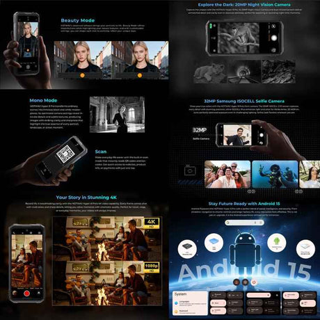 HOTWAV Hyper 8 Pro 5G, Rugged Phone, 12GB+512GB, 6.6 inch Android 15, Dimensity 7050 Octa Core