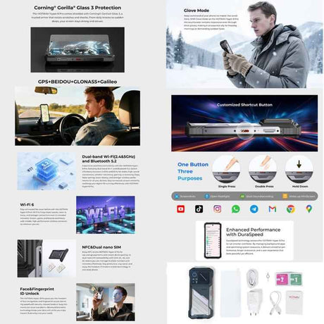 HOTWAV Hyper 8 Pro 5G, Rugged Phone, 12GB+512GB, 6.6 inch Android 15, Dimensity 7050 Octa Core