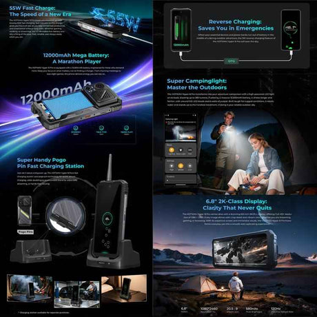 HOTWAV Hyper 8 Pro 5G, Rugged Phone, 12GB+512GB, 6.6 inch Android 15, Dimensity 7050 Octa Core