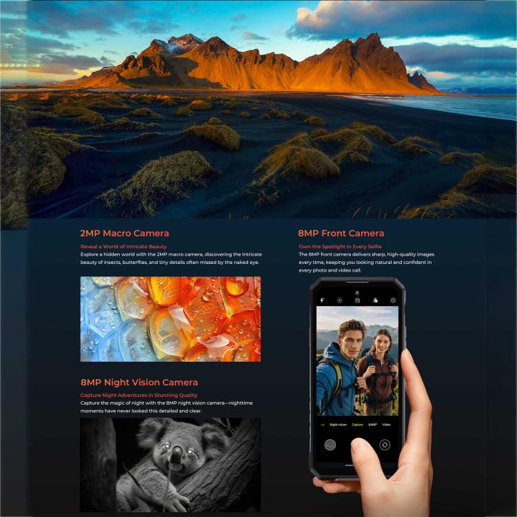Oukitel WP58 Pro Rugged Phone, 8GB+256GB, Side Fingerprint Identification, 6.7 inch Android 15 UMS9621S Octa Core, NFC, OTG, Network: 5G, 8GB+256GB