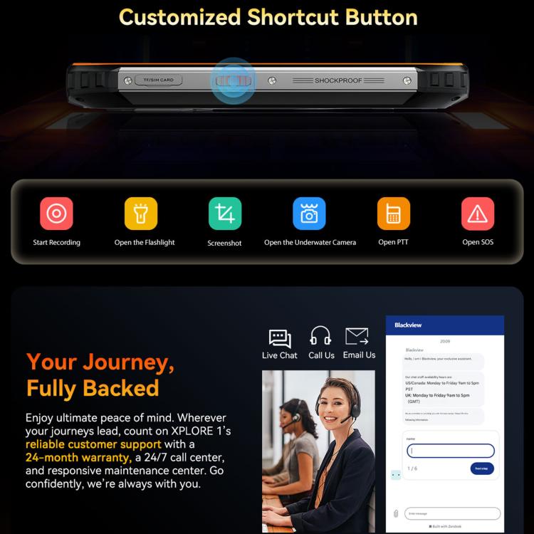 Blackview XPLORE 1, 12GB+256GB, 6.78 inch Android 15 , Network: 5G, OTG, NFC, XPLORE 1 12GB+256GB