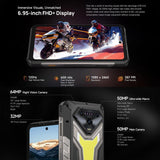 Ulefone Armor 34 Pro+ Projector, 16GB+512GB, Night Vision, IP68/IP69K Rugged Phone, 6.95 inch Android 15 MediaTek Dimensity 7400X Octa Core, Network: 5G, NFC, OTG, Armor 34 Pro+