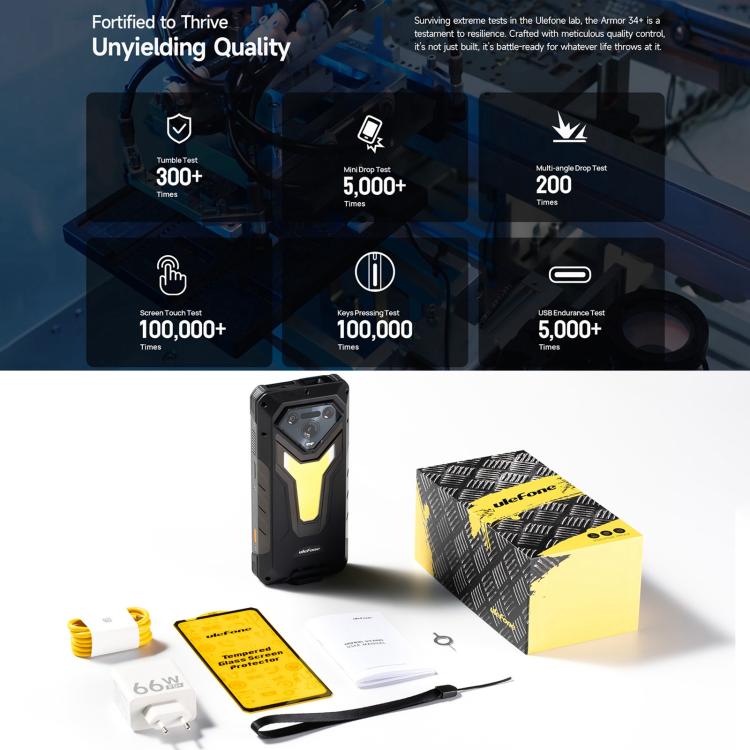 Ulefone Armor 34 Pro+ Projector, 16GB+512GB, Night Vision, IP68/IP69K Rugged Phone, 6.95 inch Android 15 MediaTek Dimensity 7400X Octa Core, Network: 5G, NFC, OTG, Armor 34 Pro+
