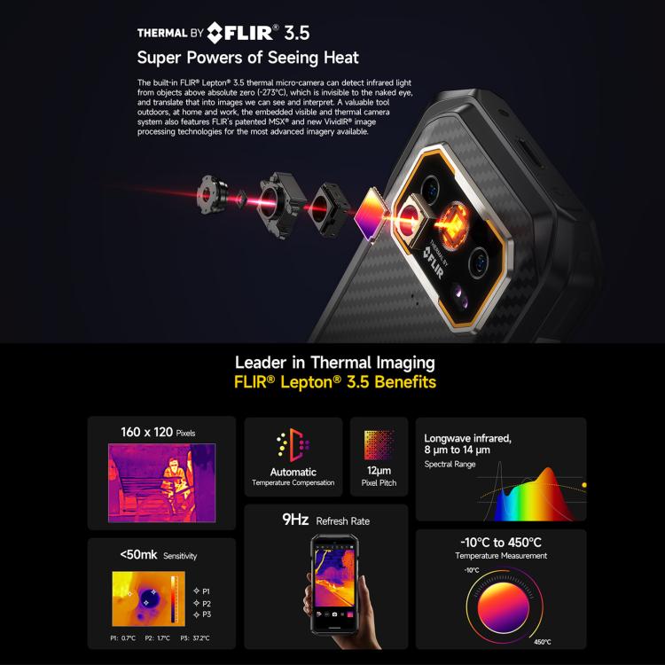 Ulefone Armor 27T+ Rugged Phone, 12GB+256GB, Thermal Imager, Night Vision, 10600mAh, 6.78 inch, Network: 4G, NFC, OTG, Armor 27T+