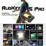 Ulefone RugKing 5 Pro Rugged Phone, Side Fingerprint, 20000mAh Battery, 6.78 inch Android 16 Unisoc T7250 Octa Core, Network: 4G, NFC, OTG, RugKing 5 Pro, 8GB+256GB