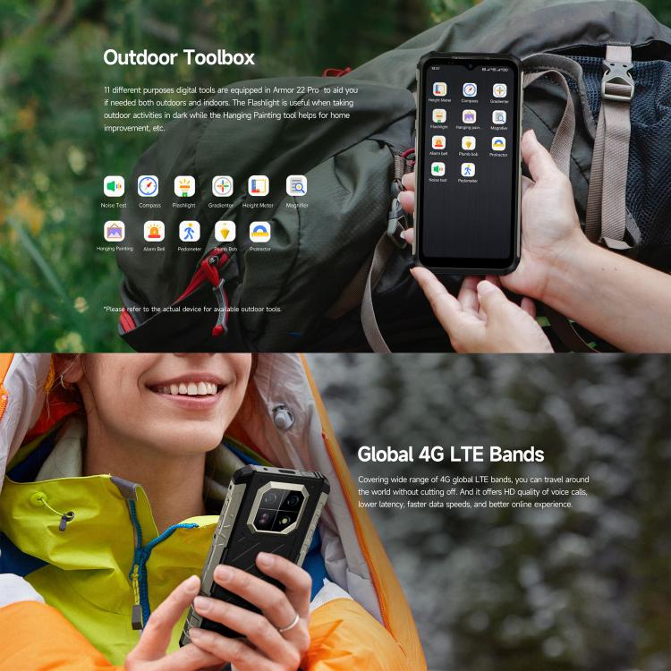 Ulefone Armor 22 Pro Rugged Phone | IP68/IP69K Waterproof, 8GB+256GB