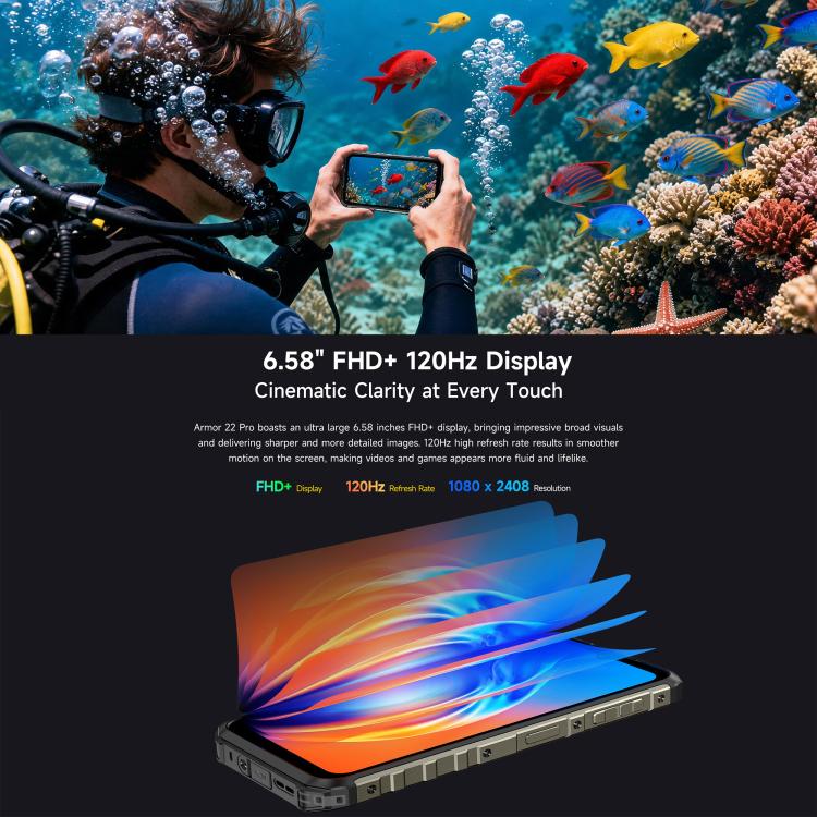 Ulefone Armor 22 Pro Rugged Phone | IP68/IP69K Waterproof, 8GB+256GB
