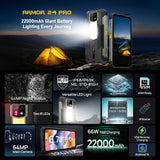 Ulefone Armor 24 Pro Rugged Smartphone | IP68/IP69K Waterproof, 12GB+256GB