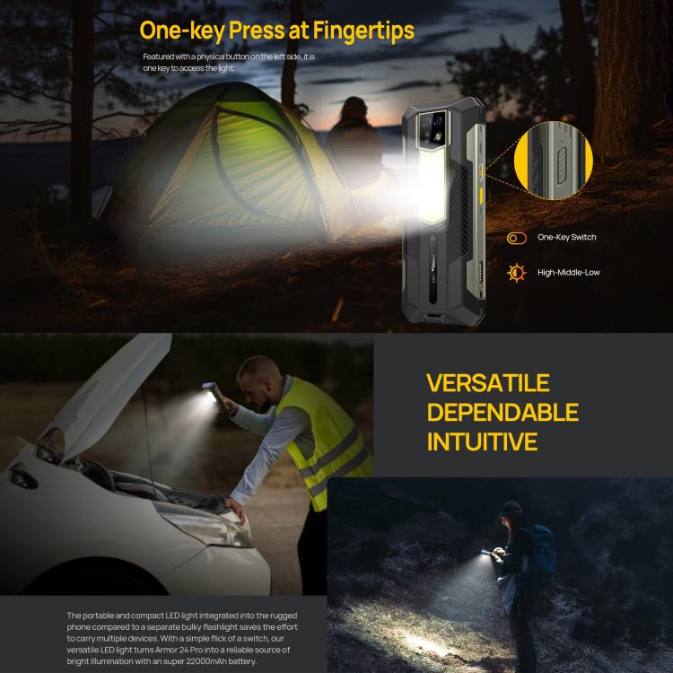 Ulefone Armor 24 Pro Rugged Smartphone | IP68/IP69K Waterproof, 12GB+256GB