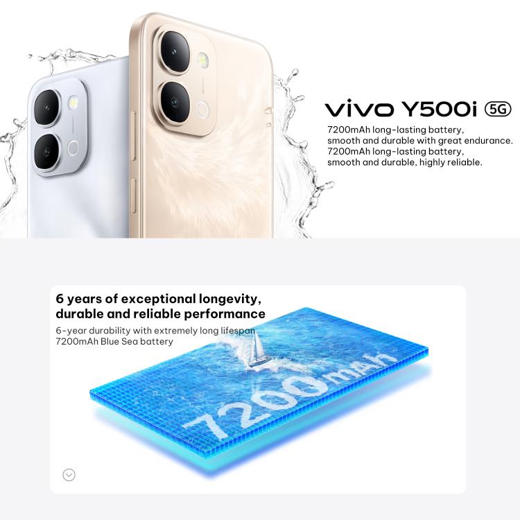 vivo Y500i, 8GB+128GB, Side Fingerprint, 6.75 inch Android 16 OriginOS 6 Snapdragon 4 Gen Octa Core, OTG, NFC, Network: 5G, 8GB+128GB