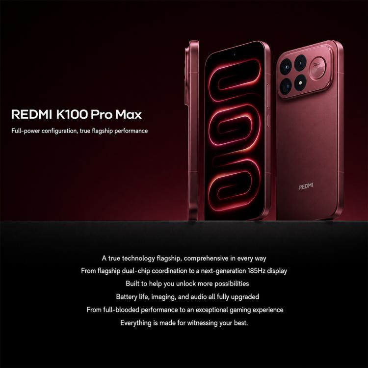 Xiaomi Redmi K100 Pro Max, 16GB+256GB, 6.9 inch Xiaomi HyperOS 3 Snapdragon 8 Elite Gen 5 Octa Core, NFC, Network: 5G, 16GB+256GB