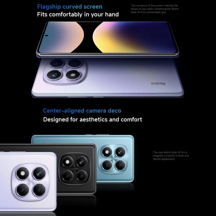 Xiaomi Redmi Note 14 Pro 4G - 8GB RAM, 256GB Storage, In-screen Fingerprint, 6.67 inch Display, Helio G100-Ultra Octa Core, NFC, Available in Black and Blue