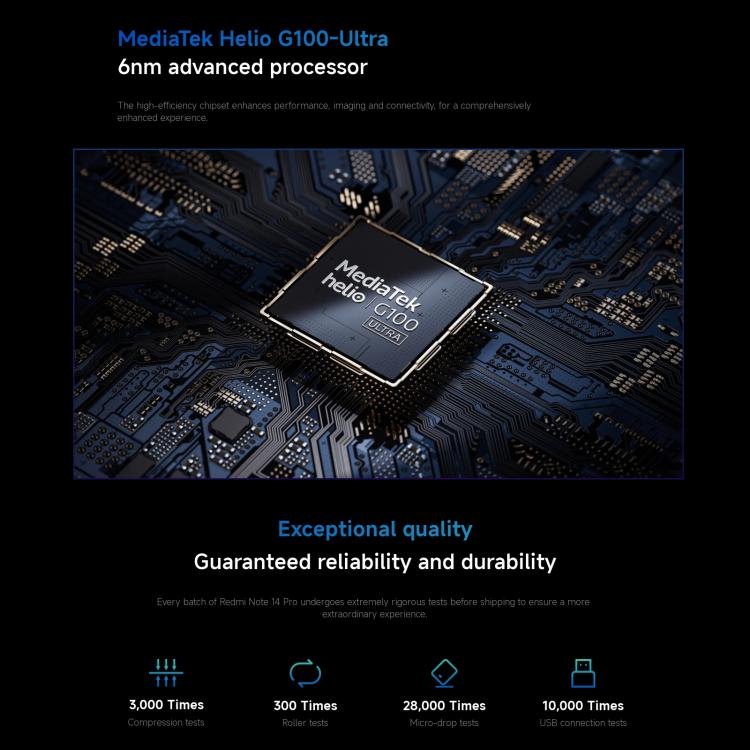 Xiaomi Redmi Note 14 Pro 4G Global, 12GB+256GB, In-screen Fingerprint, 6.67 inch Xiaomi HyperOS Helio G100-Ultra Octa Core