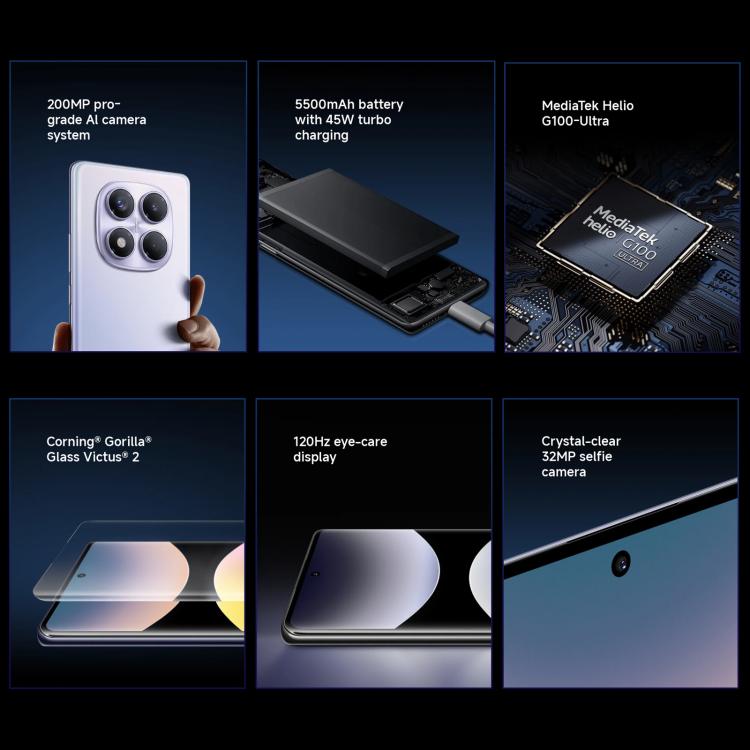 Xiaomi Redmi Note 14 Pro 4G Global, 12GB+256GB, In-screen Fingerprint, 6.67 inch Xiaomi HyperOS Helio G100-Ultra Octa Core