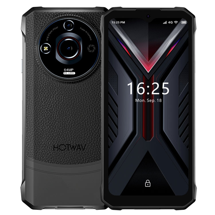 HOTWAV T7 Rugged Android Phone - 6GB RAM, 256GB Storage, 6280mAh Battery, 6.6 Inch Display, Android 13 MT8788, 4G Network, OTG Support