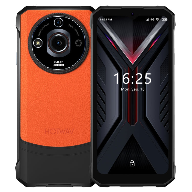 HOTWAV T7 Rugged Android Phone - 6GB RAM, 256GB Storage, 6280mAh Battery, 6.6 Inch Display, Android 13 MT8788, 4G Network, OTG Support