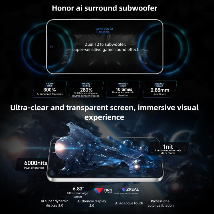 Honor WIN RT, 12GB+512GB, 3D Ultrasonic Fingerprint, 10000mAh Battery, 6.83 inch MagicOS 10.0 / Android 16, Network: 5G, NFC, OTG, 12GB+512GB