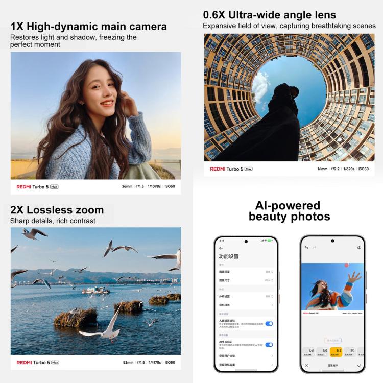 Xiaomi REDMI Turbo 5 Max, 12GB+512GB, 6.83 inch Xiaomi HyperOS 3 Dimensity 9500s Octa Core, NFC, Network: 5G, 12GB+512GB
