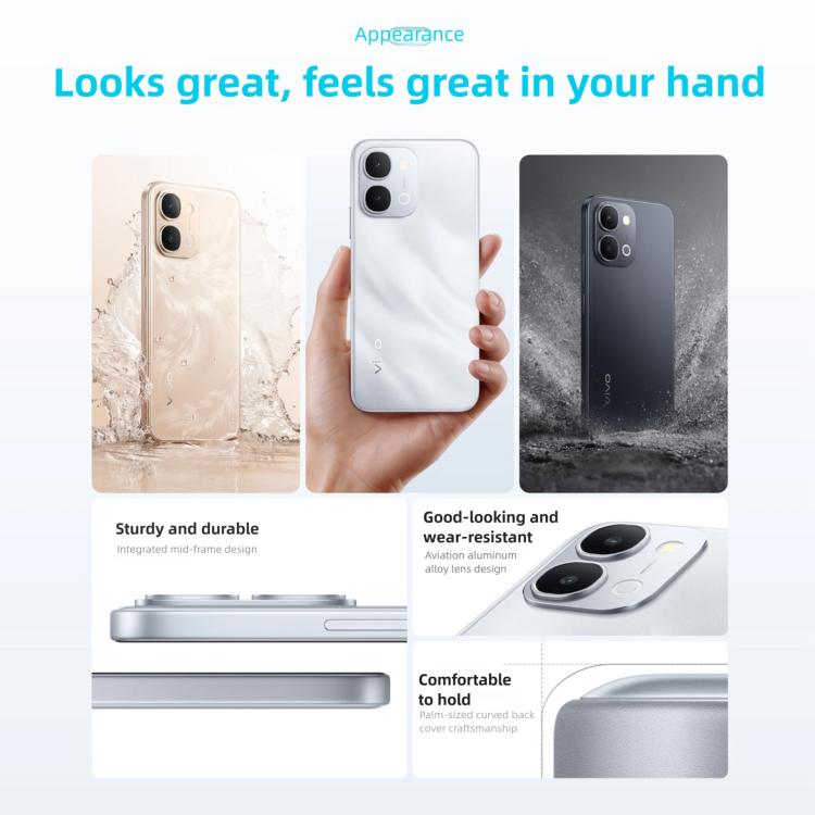 vivo Y6, 8GB+256GB, Side Fingerprint, 6.75 inch Android 16 OriginOS 6 Snapdragon 4 Gen 2 Octa Core, OTG, NFC, Network: 5G, 8GB+256GB