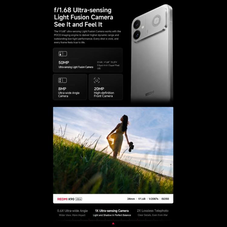 Xiaomi Redmi K90 Ultra, 12GB+256GB, 6.83 inch Xiaomi HyperOS 3 Snapdragon 8 Elite Octa Core, NFC, Network: 5G, 12GB+256GB