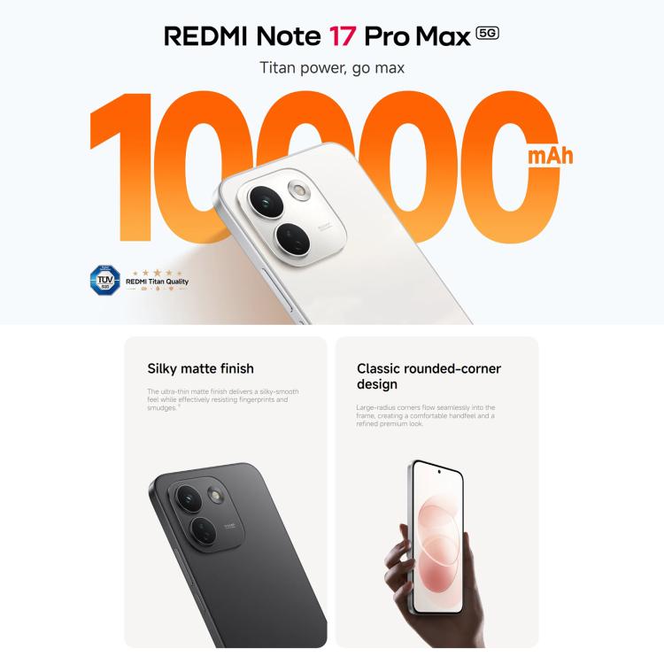 Xiaomi Redmi Note 17 Pro Max Global 5G 12GB/256GB – Snapdragon 6 Gen 5, HyperOS 3