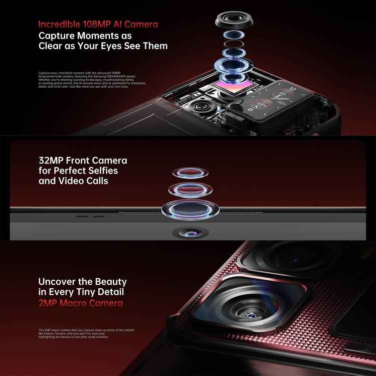 Oukitel WP300 5G Rugged Phone with Watch, 12GB+512GB, 6.8 inch Android 15 MediaTek Dimensity 7050 Octa Core, NFC, OTG