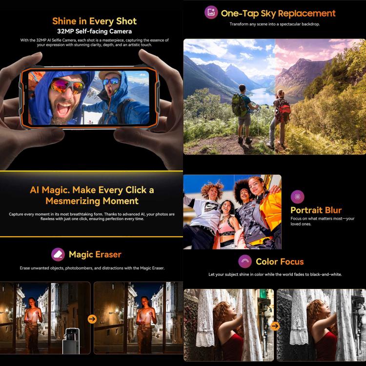 Blackview BL7000 Rugged Phone - 8GB+256GB, 6.78" Android 15, MediaTek Dimensity 6300, 5G, NFC, OTG