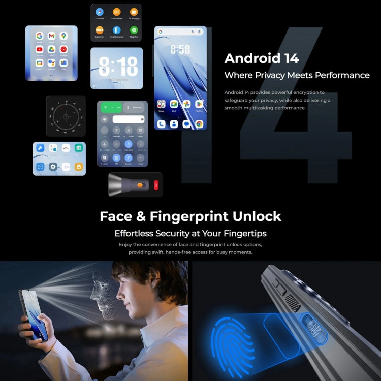 Oukitel WP52 Rugged Phone - 5G, 4GB RAM + 256GB Storage, 6.6 Inch Android 14, MediaTek Dimensity 6100+ Octa-core, NFC, OTG