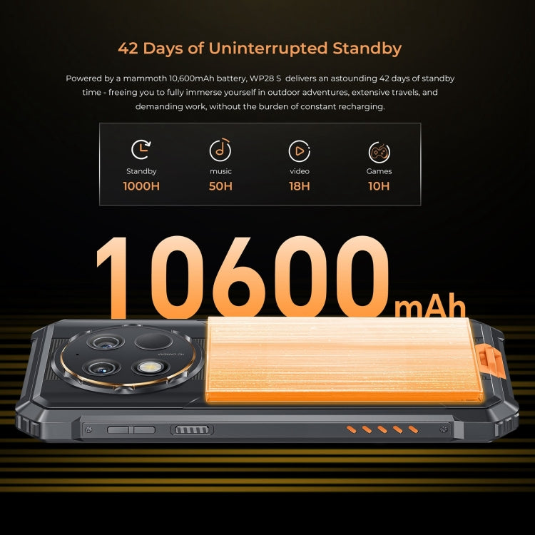 Oukitel WP28 S IP68/IP69K Rugged Phone, 4GB+128GB, Fingerprint, 6.52 inch Unisoc T606 Octa-core