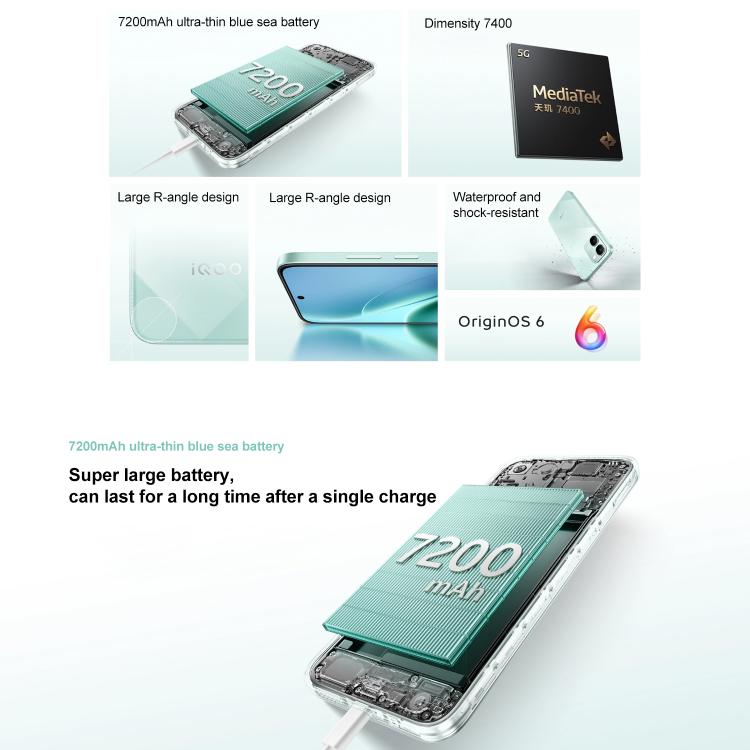 vivo iQOO Z11x, 8GB+256GB, Side Fingerprint,  6.76 inch Android 16 OriginOS 6 Dimensity 7400 Octa Core, OTG, NFC, Network: 5G, Support Google Play, 8GB+256GB