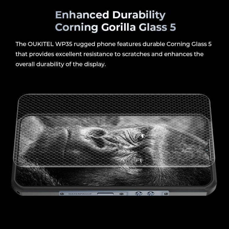 Oukitel WP35 5G Rugged Phone - 8GB RAM, 256GB Storage, IP68/IP69K, 11000mAh Battery, 6.6" MediaTek Dimensity 6100+