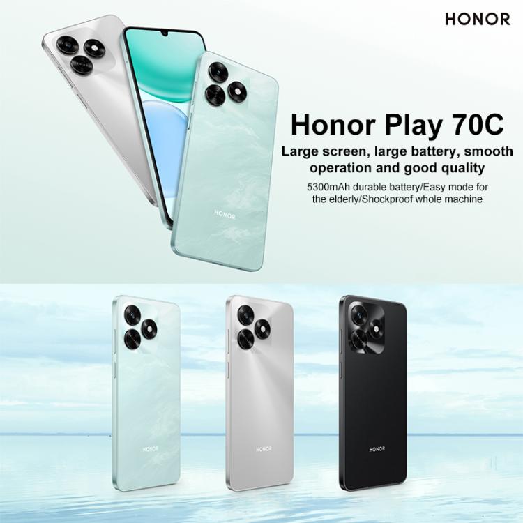 Honor Play 70C, 6GB+128GB, 6.75 inch MagicOS 9.0 Android 15 MediaTek Helio G81 Ultra Octa Core, Network: 4G, OTG, 6GB+128GB