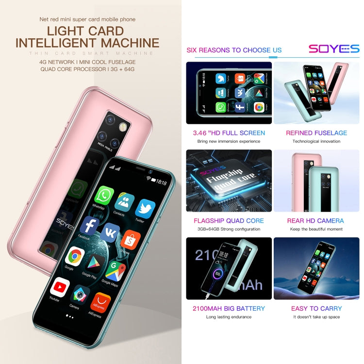 SOYES S10H Face Identification, 3.46 inch Android 9.0 MTK6739CW Quad Core up to 1.28GHz, Dual SIM, Bluetooth, WiFi, GPS, Network: 4G, 3GB+64GB, S10H 3GB+64GB