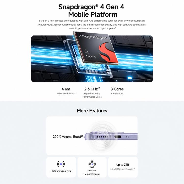 Xiaomi REDMI Note 17 5G, 8GB+128GB, 7 inch Xiaomi HyperOS 3 Snapdragon 4 Gen 4 Octa Core, NFC, Network: 5G, 8GB+128GB