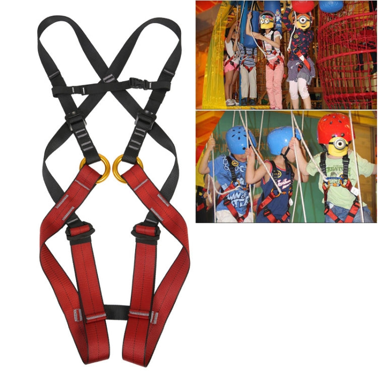 XINDA XDA9516 Outdoor Rock Climbing Polyester High-strength Wire Adjustable Downhill Whole Body Safety Belt Children