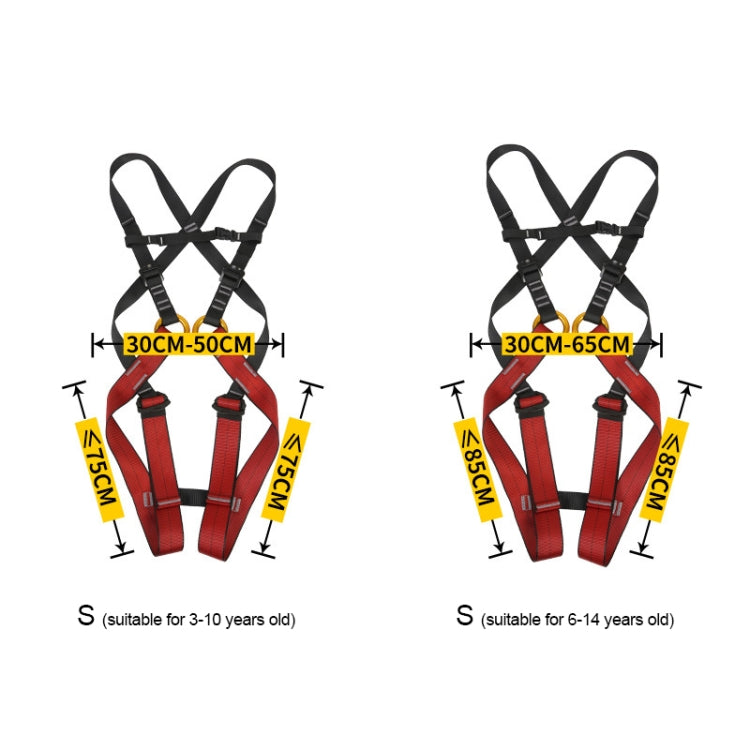 XINDA XDA9516 Outdoor Rock Climbing Polyester High-strength Wire Adjustable Downhill Whole Body Safety Belt Children