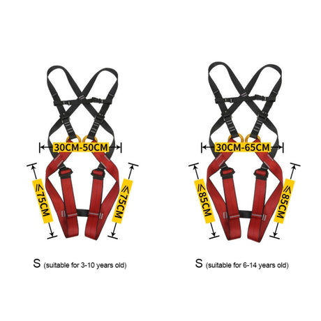 XINDA XDA9516 Outdoor Rock Climbing Polyester High-strength Wire Adjustable Downhill Whole Body Safety Belt Children - LYDARZ