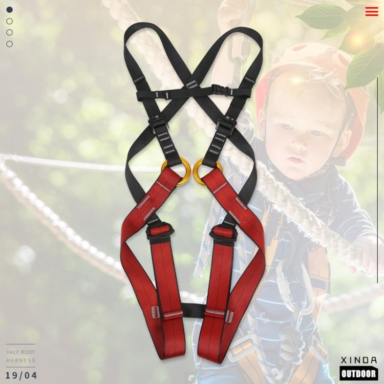 XINDA XDA9516 Outdoor Rock Climbing Polyester High-strength Wire Adjustable Downhill Whole Body Safety Belt Children