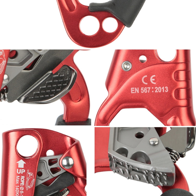 XINDA TP-8606 Outdoor-Klettern Luftarbeiten Anti-Fall-Handseilgreifer für Seile mit 8–12 mm Durchmesser rechts