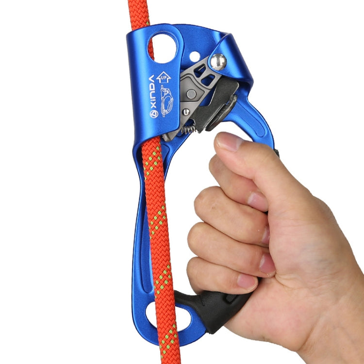 XINDA TP-8606 Outdoor-Klettern Luftarbeiten Anti-Fall-Handseilgreifer für Seile mit 8–12 mm Durchmesser rechts
