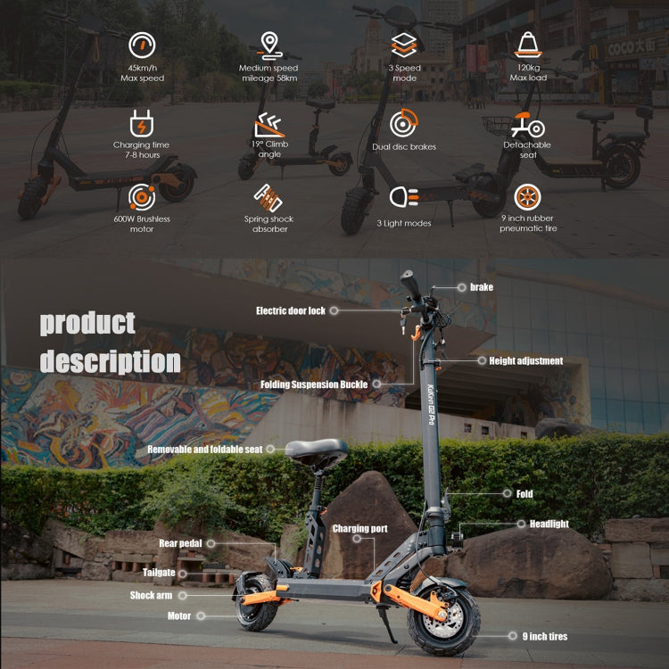 KUGOO G2 Pro 600W Folding E-Scooter: 8.5" Tires, LCD, 3-Speed