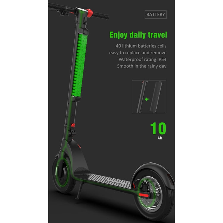 X8 Foldable Electric Scooter: 10" Tires, LCD, LED, 10AH Battery, 100kg Load - LYDARZ