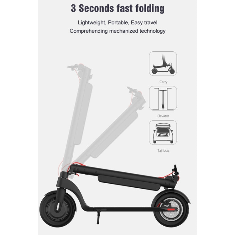 X8 Foldable Electric Scooter: 10" Tires, LCD, LED, 10AH Battery, 100kg Load