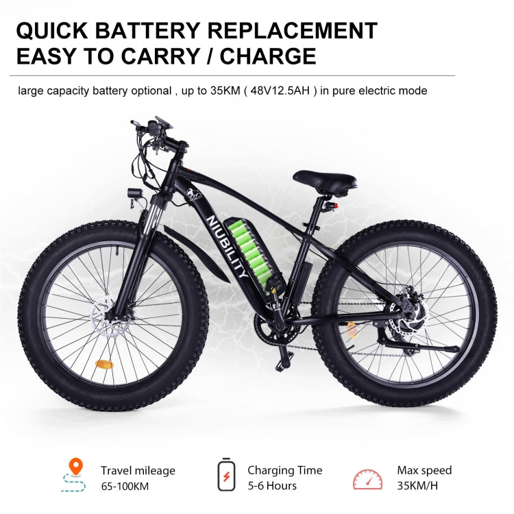 NIUBILITY B26 42V 1000W E-Bike w/ LCD, 26" Tires, EU Plug