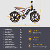 HappyRun G60 750W E-Bike: 48V, 20" Tires, LED Display, US/EU Plug - LYDARZ
