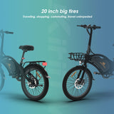 Kukirin V1 Pro 350W E-Bike: 20" Tires, Child Seat