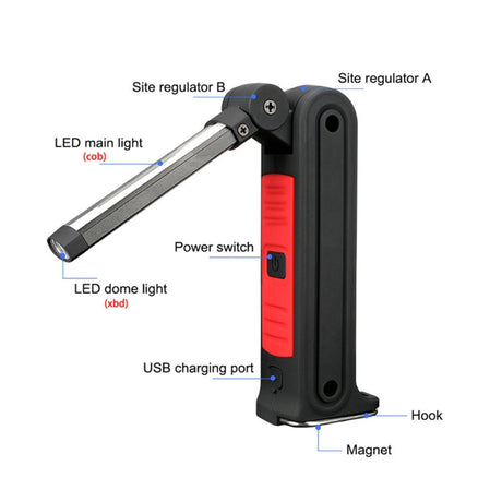 360 Rotation Car Work Maintenance Lamp Inspection Maintenance Light Emergency Charging Lamp - LYDARZ