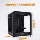 3.5 inch Touch Screen Auto-leveling Pause Resume Printing Desktop 3D Printer with Crystal Glass Platform, 3.5 inch (Black)